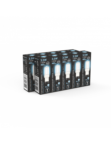 Лампа Gauss G9 AC185-265V 3,5W 460lm 4100K керамика LED 1/10/200