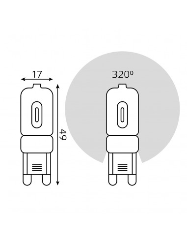 Лампа Gauss G9 AC220-240V 3W 250lm 4100K...