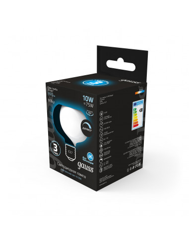 Лампа Gauss Filament А190 10W 890lm 4100К Е27...