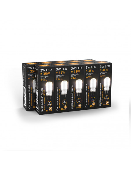 Лампа Gauss GY6.35 AC150-265V 3W 230lm 2700K силикон LED 1/10/200