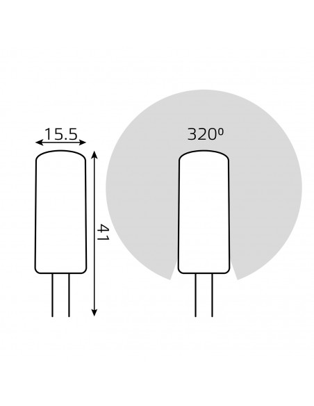 Лампа Gauss GY6.35 AC150-265V 3W 230lm 2700K силикон LED 1/10/200