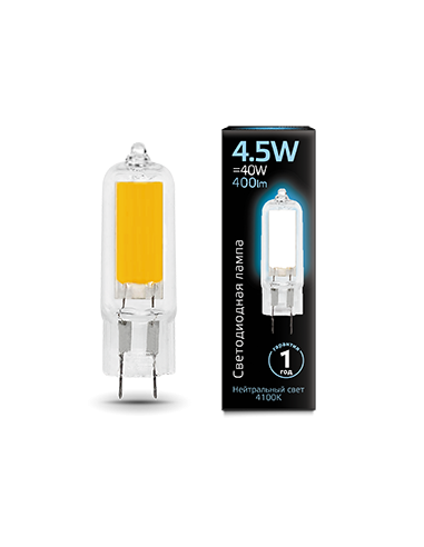 Лампа Gauss G4 AC220-240V 4.5W 400lm 4100K...