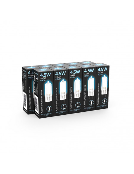 Лампа Gauss G4 AC220-240V 4.5W 400lm 4100K стекло LED 1/10/200
