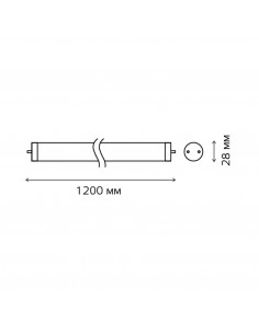 Лампа Gauss Elementary T8 20W 1600lm 6500K G13 1200mm... 2