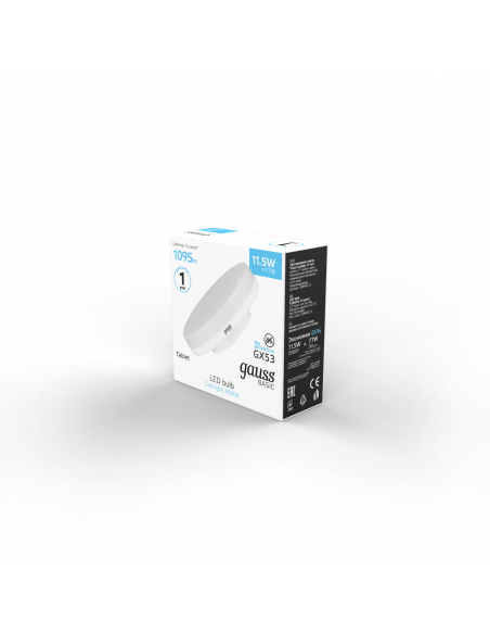 Лампа Gauss Basic GX53 11,5W 1095lm 4000K LED 1/10/100