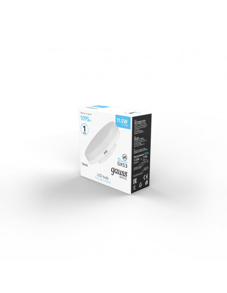 Лампа Gauss Basic GX53 11,5W 1095lm 4000K LED 1/10/100
