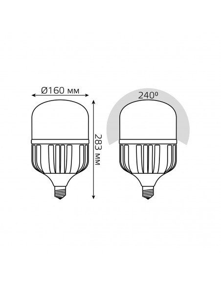 Лампа Gauss Elementary T160 95W 8800lm 4100K E40 Promo LED 1/6