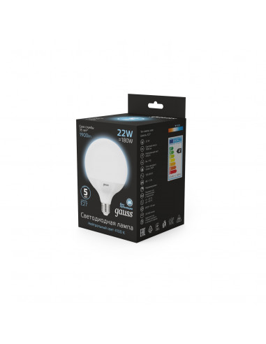 Лампа Gauss G125 22W 1900lm 4100K E27 LED 1/10