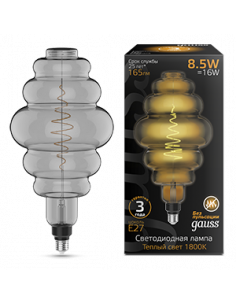 Лампа Gauss Filament Honeycomb 8.5W 165lm 1800К Е27 gray...