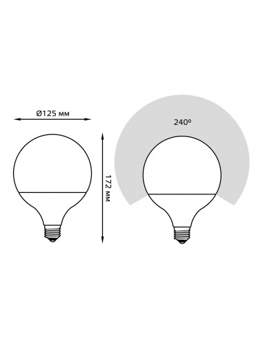Лампа Gauss G125 22W 1900lm 4100K E27 LED 1/10