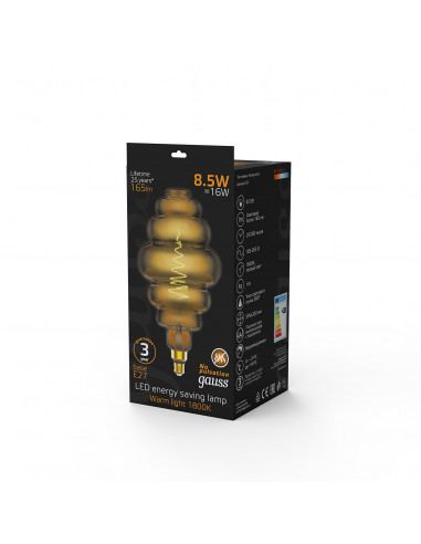 Лампа Gauss Filament Honeycomb 8.5W 165lm 1800К...
