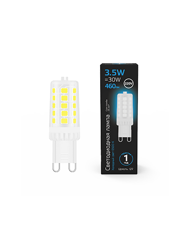 Лампа Gauss G9 AC185-265V 3,5W 460lm 6500K...