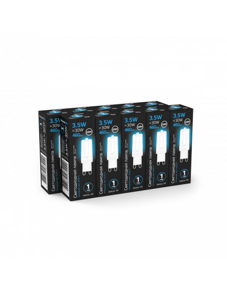 Лампа Gauss G9 AC185-265V 3,5W 460lm 6500K керамика LED 1/10/200