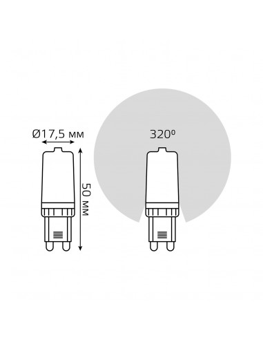 Лампа Gauss G9 AC185-265V 3,5W 460lm 6500K...