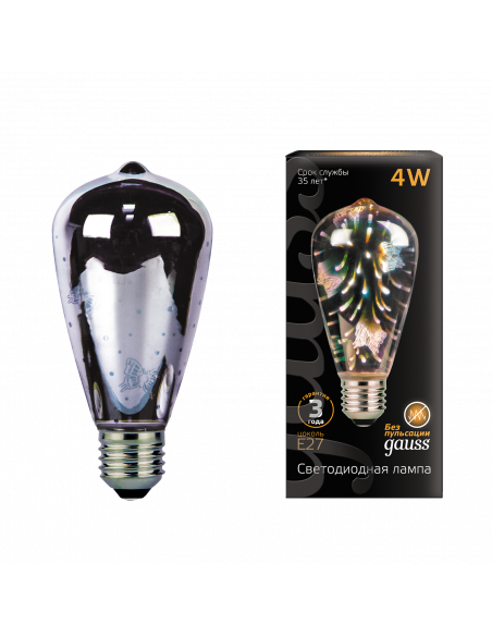 Лампа Gauss Filament ST64 4W Е27 Butterfly-3D LED 1/10/40