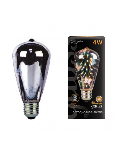 Лампа Gauss Filament ST64 4W Е27 Butterfly-3D LED 1/10/40