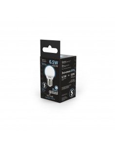 Упаковка 10 штук Лампа Gauss Шар 6.5W 550lm 4100K E27 LED... 2