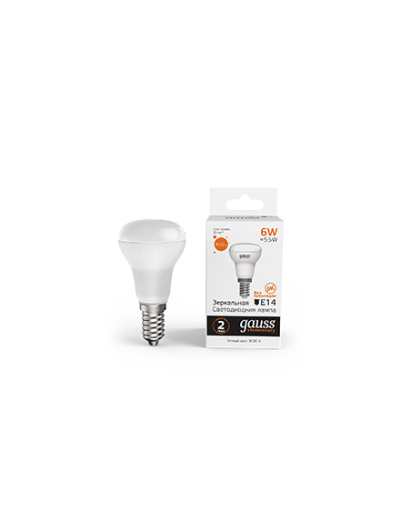 Упаковка 10 штук Лампа Gauss Elementary R50 6W 450lm 3000K Е14 LED 1/10/50