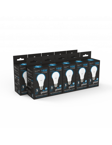 Лампа Gauss A60 16W 1520lm 6500K E27 LED 1/10/50