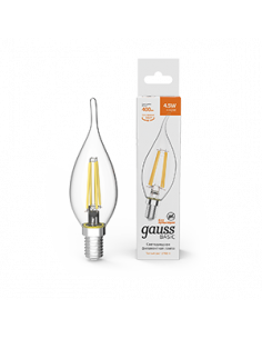 Лампа Gauss Basic Filament Свеча на ветру 4,5W 400lm...