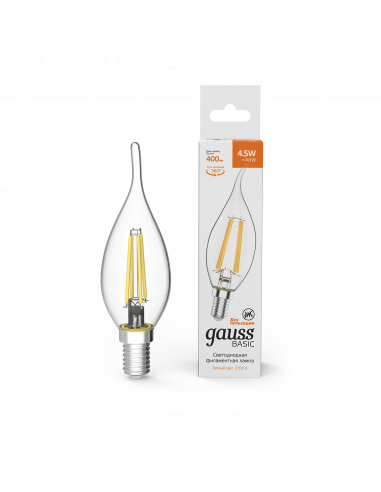 Лампа Gauss Basic Filament Свеча на ветру 4,5W...