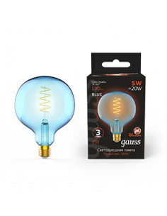 Лампа Gauss Filament G125 5W 190lm 1800К Е27 sky blue...