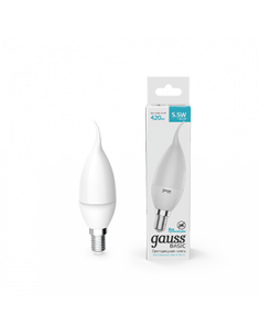 Лампа Gauss Basic Свеча на ветру 5,5W 420lm 4100K E14 LED...