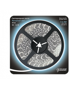 Лента Gauss LED 5050/60-SMD 14.4W 12V DC холодный белый...