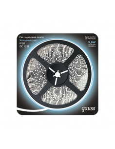 Лента Gauss LED 2835/120-SMD 9.6W  12V DC холодный белый...