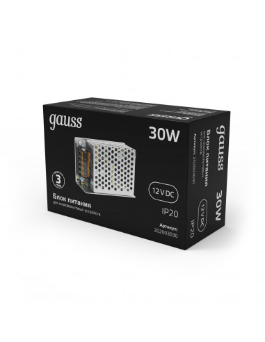 Блок питания Gauss 30W 12V IP20 1/140