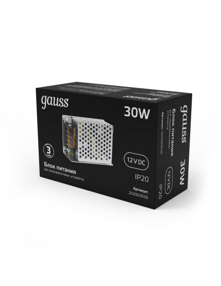 Блок питания Gauss 30W 12V IP20 1/140