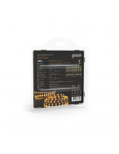 Лента Gauss LED 5050/60-SMD 14.4W 12V DC теплый...