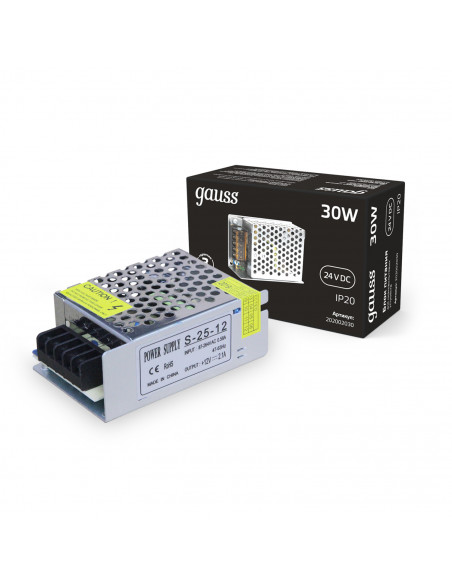 Блок питания Gauss 30W 24V IP20 1/140