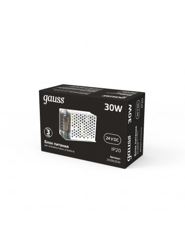 Блок питания Gauss 30W 24V IP20 1/140