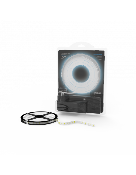 Лента Gauss LED Комплект 2835/60-SMD 4,8W 12V DC холодный белый IP20 (блистер 3м) 1/50