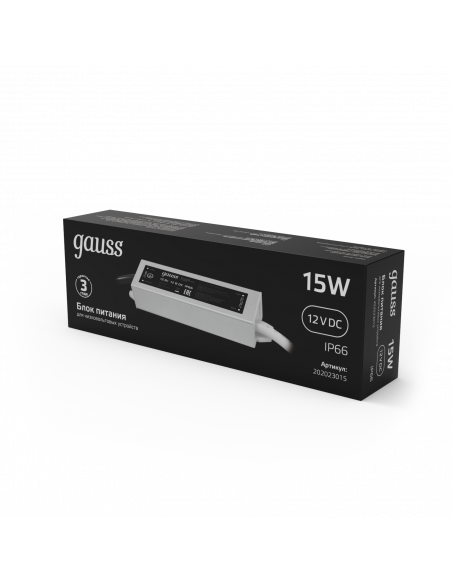 Блок питания Gauss 15W 12V IP66 1/100
