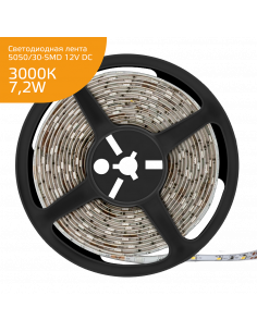 Лента Gauss LED Elementary 5050/30-SMD 7.2W 12V DC теплый...