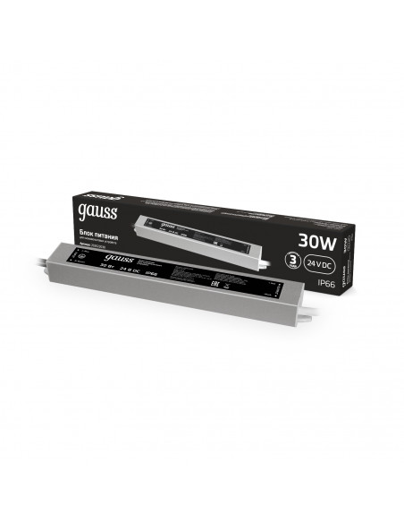 Блок питания Gauss 30W 24V IP66 1/50