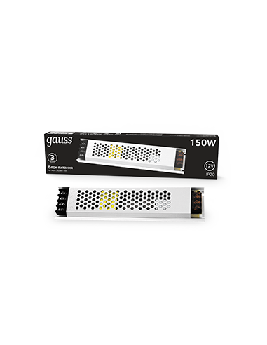 Блок питания Gauss 150W 12V IP20 ультратонкий 1/36