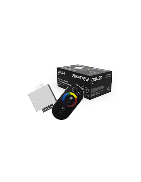 Контроллер RGB Gauss для лент 288W/576W 12V/24V 24А IP20 с сенсорным пультом (чёрный) 1/100