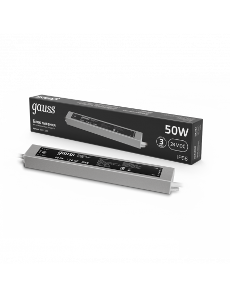 Блок питания Gauss 50W 24V IP66 1/50