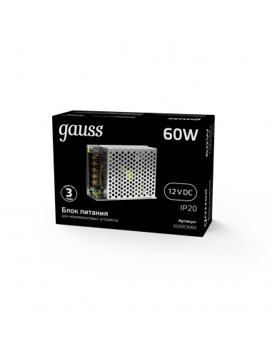 Блок питания Gauss 60W 12V IP20 1/120