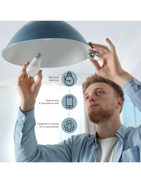Лампа Gauss Smart Home A60 10W 1055lm 2700-6500К E27 RGBW+изм.цвет.темп.+диммирование LED 1/10/40