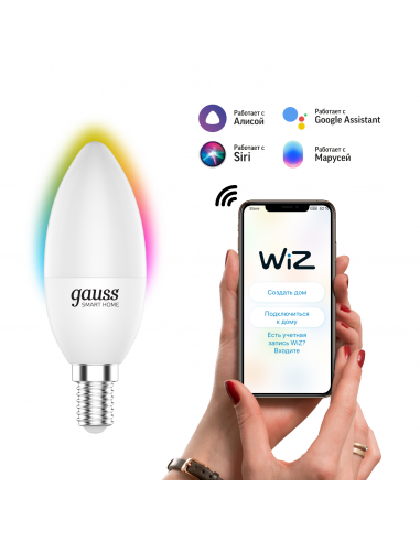 Лампа Gauss Smart Home С37 5W 470lm 2700-6500К...