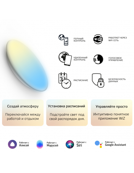 Cвет-ик GaussSmartHome наст-потол 25W2000lm2700-6500К198-264V IP20 400*70мм изм.цвет.тем.+дим LED1/5