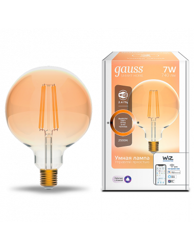 Лампа Gauss Smart Home Filament G95 7W 740lm...