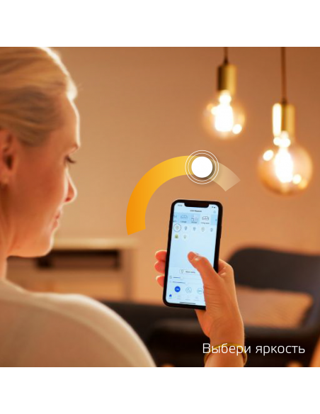 Лампа Gauss Smart Home Filament G95 7W 740lm 2500К E27 диммируемая LED 1/40