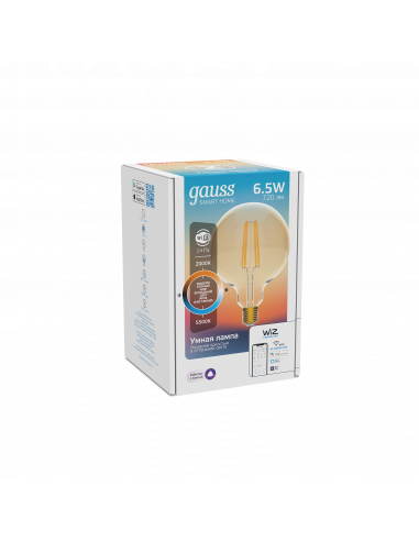 Лампа Gauss Smart Home Filament G95 6,5W 720lm...