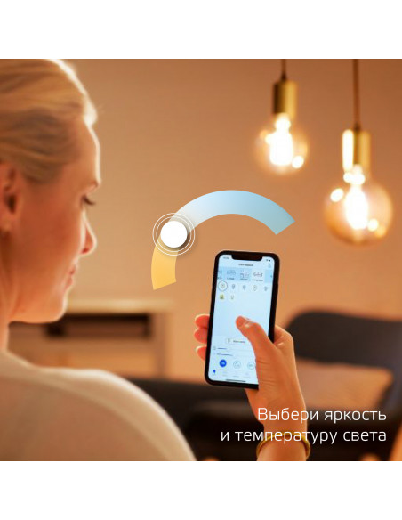 Лампа Gauss Smart Home Filament G95 6,5W 720lm 2000-5500К E27 изм.цвет.темпр.+диммирование LED 1/40