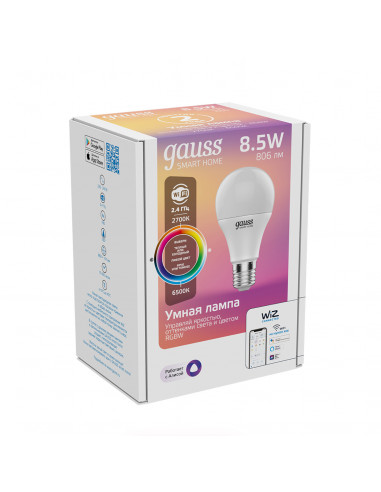 Лампа Gauss Smart Home A60 8,5W 806lm...